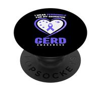 I Wear Pervenche for My Daughter Gerd Awareness PopSockets PopGrip Adhésif