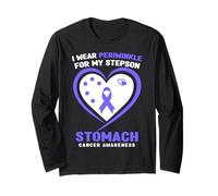 I Wear Pervenche for My Stepson Stomach Cancer Awareness Manche Longue