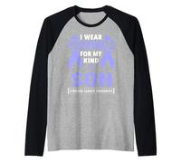 I Wear Pervenche pour Mon Fils de Sensibilisation au Cancer du Ventre Manche Raglan