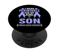 I Wear Pervenche pour Mon Fils de Sensibilisation au Cancer du Ventre PopSockets PopGrip Adhésif