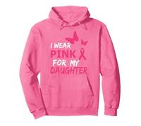 I Wear Pink for My Daughter Butterfly & Ribbon Breast Cancer Sweat à Capuche