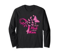 I Wear Pink for My Mom Breast Cancer Awareness Supporter Manche Longue