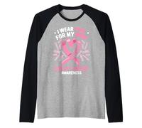 I Wear Pink for My Mom Mom Sensibilisation au Cancer du Sein Manche Raglan