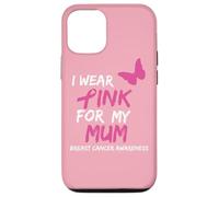 I Wear Pink for My Mum Ribbon Breast Cancer Awareness Coque pour iPhone 12/12 Pro