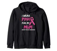 I Wear Pink for My Mum Ribbon Breast Cancer Awareness Sweat à Capuche