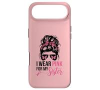 I Wear Pink for My Sister Messy Chignon Survivant du Cancer du Sein Coque pour iPhone Air
