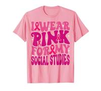 I Wear Pink for My Social Studies Cancer du Sein Fille Enfants T-Shirt