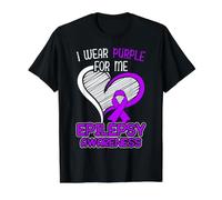 I Wear Purple for Me Epileptic Seizure Epilepsy Sensibilisation à l'épilepsie T-Shirt Graphique avec Valeur, Homme, Noir, XL