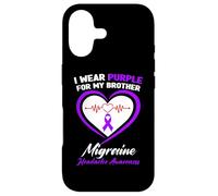 I Wear Purple for My Brother Migraine Sensibilisation aux maux de tête Coque pour iPhone 17