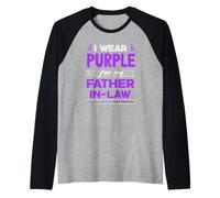 I Wear Purple for My Father in-Law Alzheimer's Awareness Manche Raglan