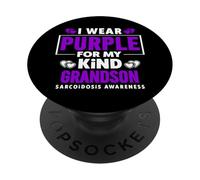 I Wear Purple for My Grandson Sarcoïdose Sensibilisation à la sarcoïdose PopSockets PopGrip Adhésif