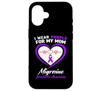 I Wear Purple for My Mom Migraine Sensibilisation aux maux de tête Coque pour iPhone 16