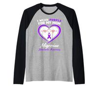 I Wear Purple for My Mom Migraine Sensibilisation aux maux de tête Manche Raglan