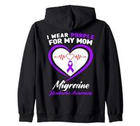I Wear Purple for My Mom Migraine Sensibilisation aux maux de tête Sweat à Capuche