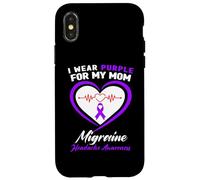I Wear Purple for My Mom Sensibilisation aux migraines et aux maux de tête Coque pour iPhone X/XS