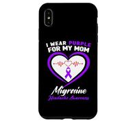 I Wear Purple for My Mom Sensibilisation aux migraines et aux maux de tête Coque pour iPhone XS Max