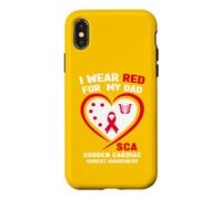 I Wear Red for My Dad SCA Sensibilisation à l'arrêt Cardiaque soudain Coque pour iPhone X/XS