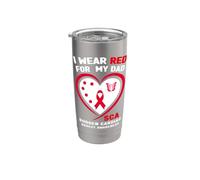 I Wear Red For My Dad SCA Sensibilisation à l'arrêt cardiaque soudain Gobelet isotherme en acier inoxydable double paroi