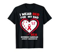 I Wear Red for My Dad SCA Sensibilisation à l'arrêt Cardiaque soudain T-Shirt Graphique avec Valeur