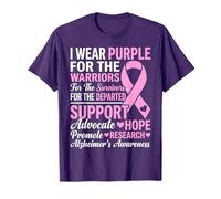 I Wear Ruban de Sensibilisation à la maladie d'Alzheimer Violet T-Shirt