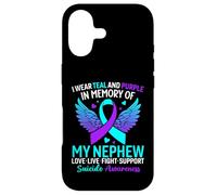 I Wear Teal and Purple for My Neveu Suicide Prevention Coque pour iPhone 17