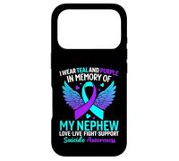I Wear Teal and Purple for My Neveu Suicide Prevention Coque pour iPhone 17 Pro