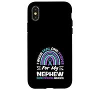 I Wear Teal and Purple for My Neveu Suicide Prevention Coque pour iPhone X/XS