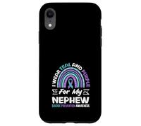 I Wear Teal and Purple for My Neveu Suicide Prevention Coque pour iPhone XR