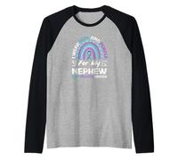 I Wear Teal and Purple for My Neveu Suicide Prevention Manche Raglan