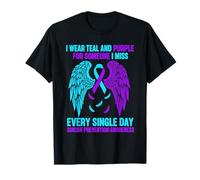 I Wear Teal and Purple for Someone Support de Sensibilisation au Suicide T-Shirt