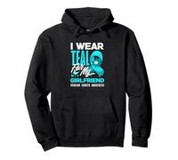 I Wear Teal for My Girlfriend Sensibilisation au Cancer de l'ovaire Sweat à Capuche