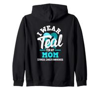 I Wear Teal for My Mom Sensibilisation au Cancer du col de l'utérus Sweat à Capuche