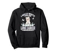 « I Wear White for Me Lung Cancer Awareness Alpaga Warrior » Sweat à Capuche