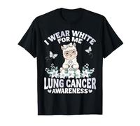 « I Wear White for Me Lung Cancer Awareness Alpaga Warrior » T-Shirt