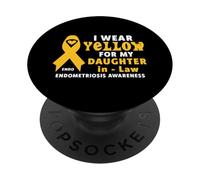 I Wear Yellow for My Daughter in Law Endométriose Sensibilisation à l'endométriose PopSockets PopGrip Adhésif