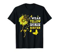 I Wear Yellow For My Sister Sarcome Cancer Awareness T-Shirt