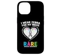 I Wear Zebra for My Niece Rare Ma Niece Sensibilisation aux Maladies rares Coque pour iPhone 14