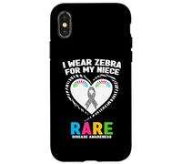 I Wear Zebra for My Niece Rare Ma Niece Sensibilisation aux Maladies rares Coque pour iPhone X/XS