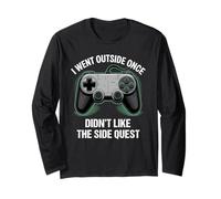 I Went Outside Once Gaming Apparel Video Game Gamer Boys Manche Longue
