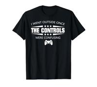 I Went Outside Once The Controls Were Confuse T-Shirt Graphique avec Valeur, Homme, Noir, XL