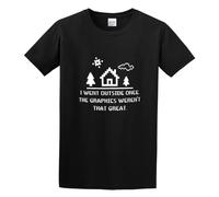 I Went Outside Once. The Graphic Geek Nerd Funny Novelty Computer Unisex 100% Cotton Short-Sleeve T-Shirts Black XXXL