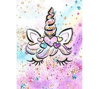 I-WILL 5D Diamant Peinture Enfant Adulte Point De Croix Kit par Numéro Perceuse Complèt Ronde Cristal Strass DIY Diamond Painting Salon Chambre Décoration Autocollant Mural 30 * 40 cm - Licorne