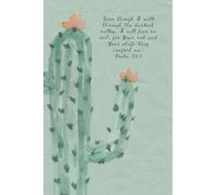 I Will Fear No Evil | 125 Lined Pages | 6 x 9 | Soft Touch Paperback | Women's Journal | Cactus | Mint Green | Prayer Journal | Bible Study Journal