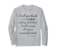I Will Give Thanks to The Lord Psaum 9:1 Christian Bible God Manche Longue
