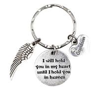 I Will Hold You in My Heart Until I Hold You in Heaven Angel Wing Loss of Grandchild for Grandma Grandmother Mimi Mama Granny Grandpa Gramps Granddad Grandfather 115R (Grandson)