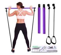 I-WILL Kit De Barre de Pilates avec Bande de RéSistance, BâTon D'Exercices de Fitness à Domicile Portable Multifonctionnel Bar Pilates pour éTirement, Yoga, Mise en Forme, Exercice, Perdre du Poids