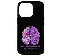 I Will Remember for You Brain Alzheimer's Awareness Violet Coque pour iPhone 13 Pro