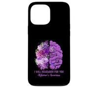 I Will Remember for You Brain Alzheimer's Awareness Violet Coque pour iPhone 13 Pro Max