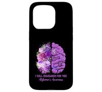 I Will Remember for You Brain Alzheimer's Awareness Violet Coque pour iPhone 15 Pro