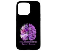 I Will Remember for You Brain Alzheimer's Awareness Violet Coque pour iPhone 15 Pro Max